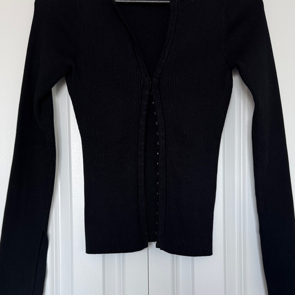 Zara Black Ribbed Cardigan - Picture 3 of 6